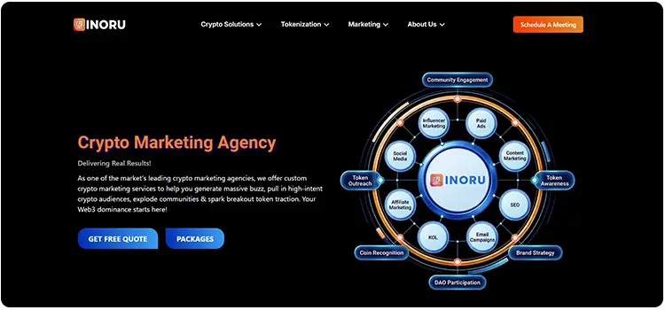 INORU crypto marketing agency offering Web3 marketing and AI search optimization services