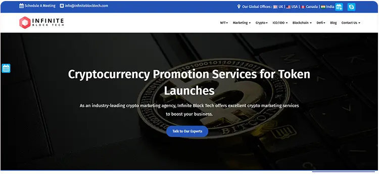 Infinite Block Tech crypto marketing company for blockchain startups and Web3 promotion