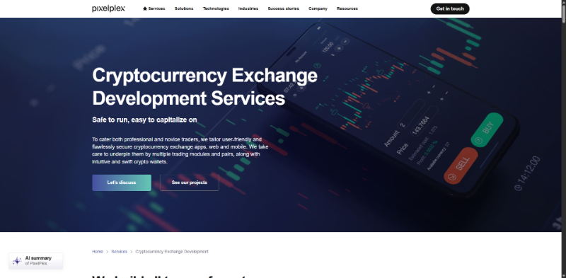 PixelPlex crypto trading platform development company