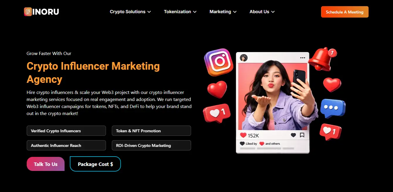 INORU crypto influencer marketing agency for Web3 and blockchain promotion