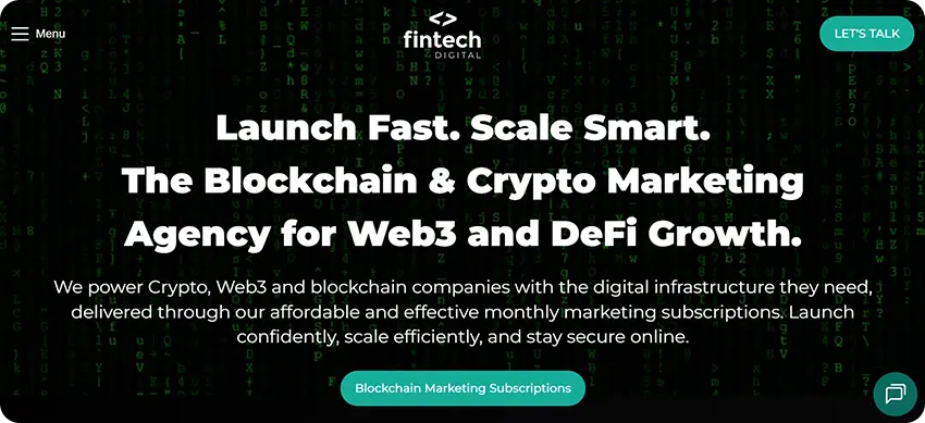 Fintech Digital crypto marketing agency offering blockchain marketing and lead generation services