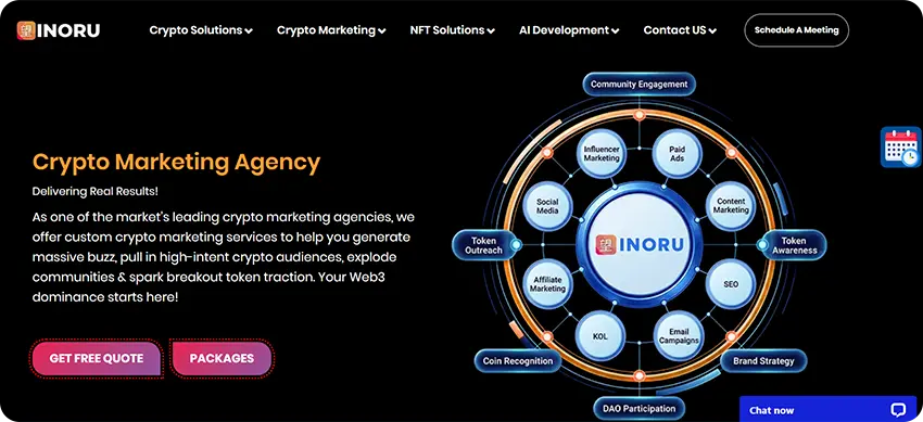 INORU ICO marketing agency offering crypto marketing and token launch promotion services