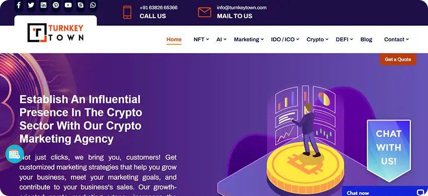 TurnkeyTown crypto marketing agency offering blockchain branding and digital visibility services