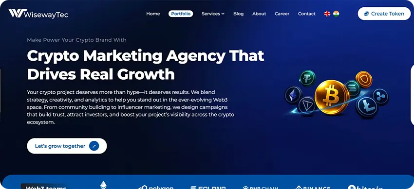 WisewayTec crypto marketing company offering data-driven blockchain marketing and token promotion services