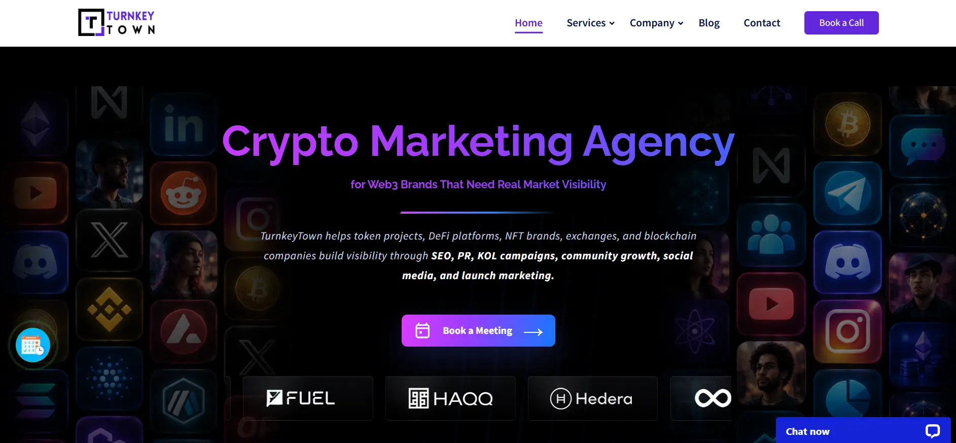 TurnkeyTown crypto marketing agency offering blockchain branding and digital visibility services