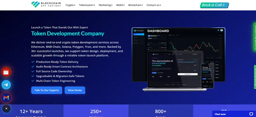 Blockchain App Factory crypto token development company for secure blockchain token creation