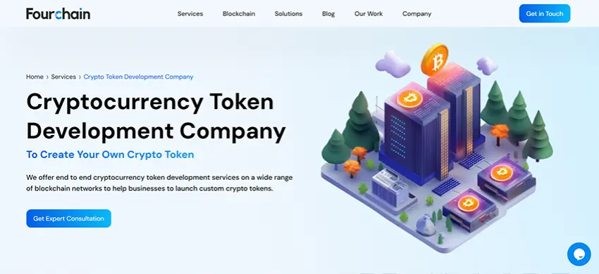 Fourchain cryptocurrency development services for token and blockchain solutions