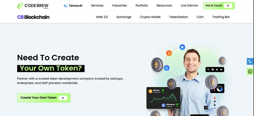Code Brew token creation services for blockchain and Web3 applications