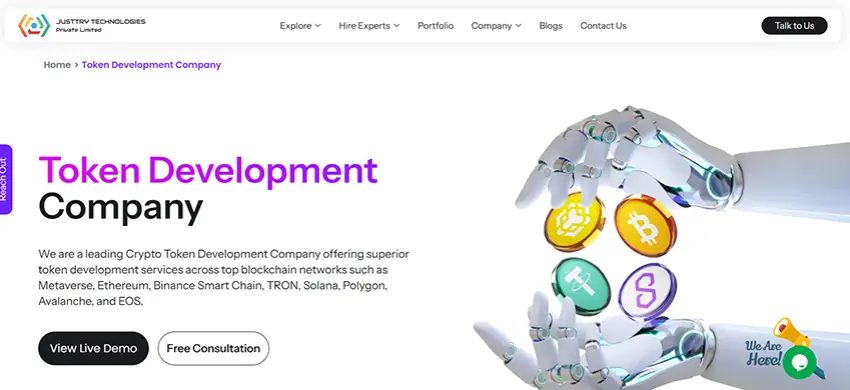 Justtry Technologies crypto coin and token development company for blockchain projects