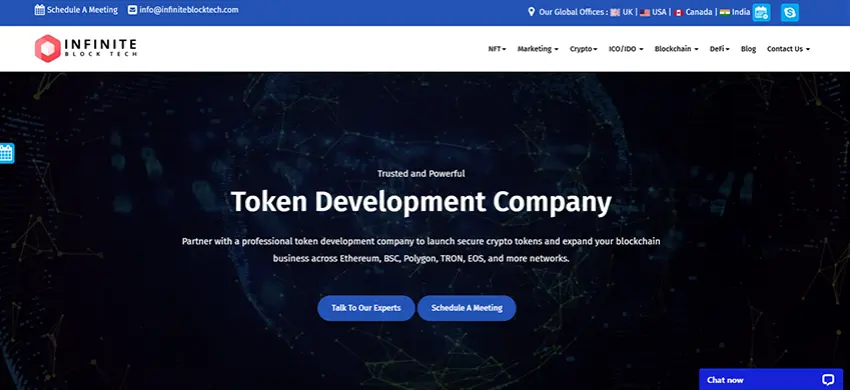 Infinite Block Tech crypto coin development company offering blockchain and token development solutions