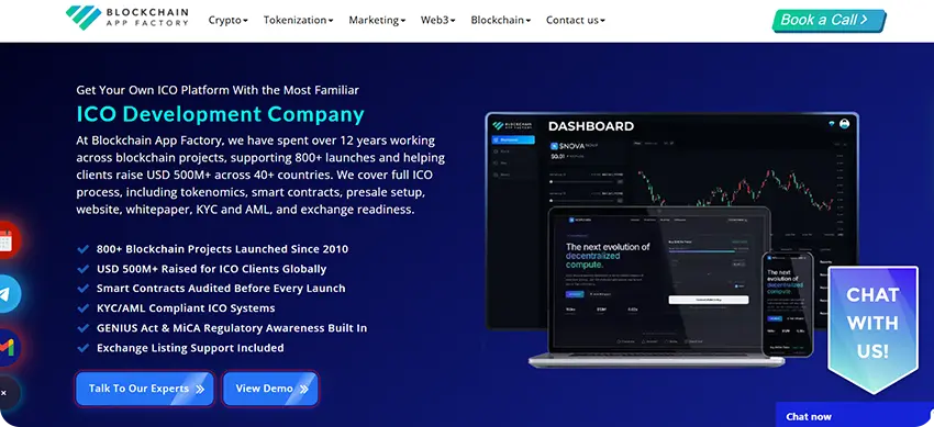Blockchain App Factory ICO development company for blockchain fundraising platforms and token launch solutions