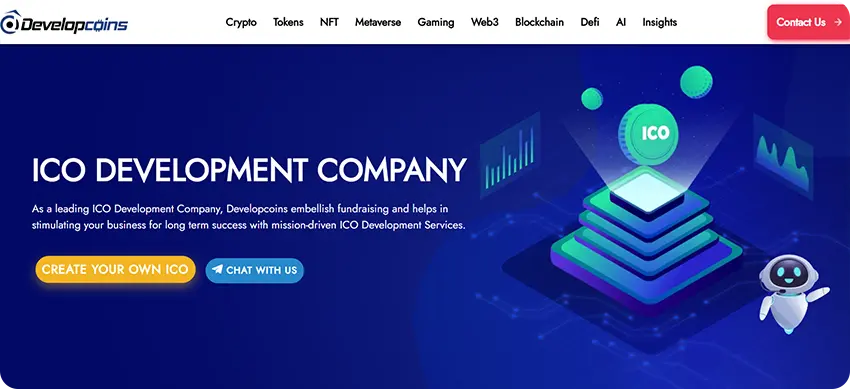 Developcoins white label ICO development company for secure token launch platforms