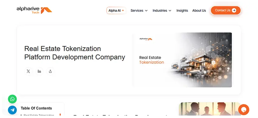 Alpharive real estate tokenization development company for global scalability and investor solutions