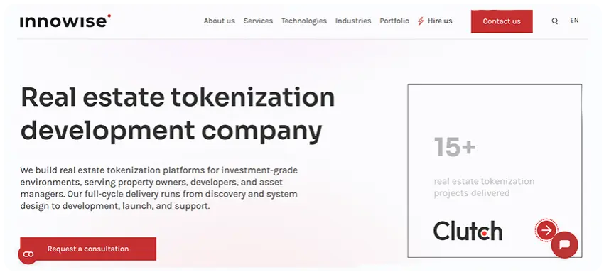 Innowise real estate tokenization development company for enterprise blockchain solutions