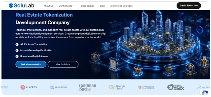 SoluLab real estate tokenization development company for global enterprise blockchain solutions