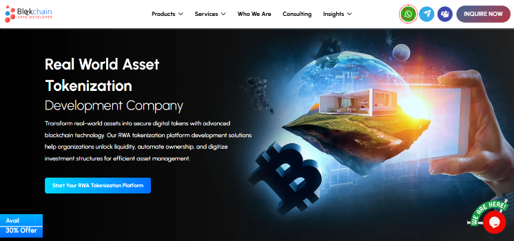 BlockchainAppsDeveloper RWA tokenization firm for digital asset platforms