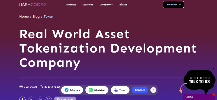Hashcodex custom RWA tokenization development company
